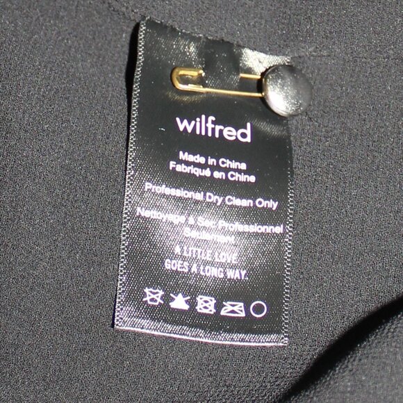 Wilfred Aritzia long sleeve black sheer ruffle collar blouse size large - Picture 6 of 9